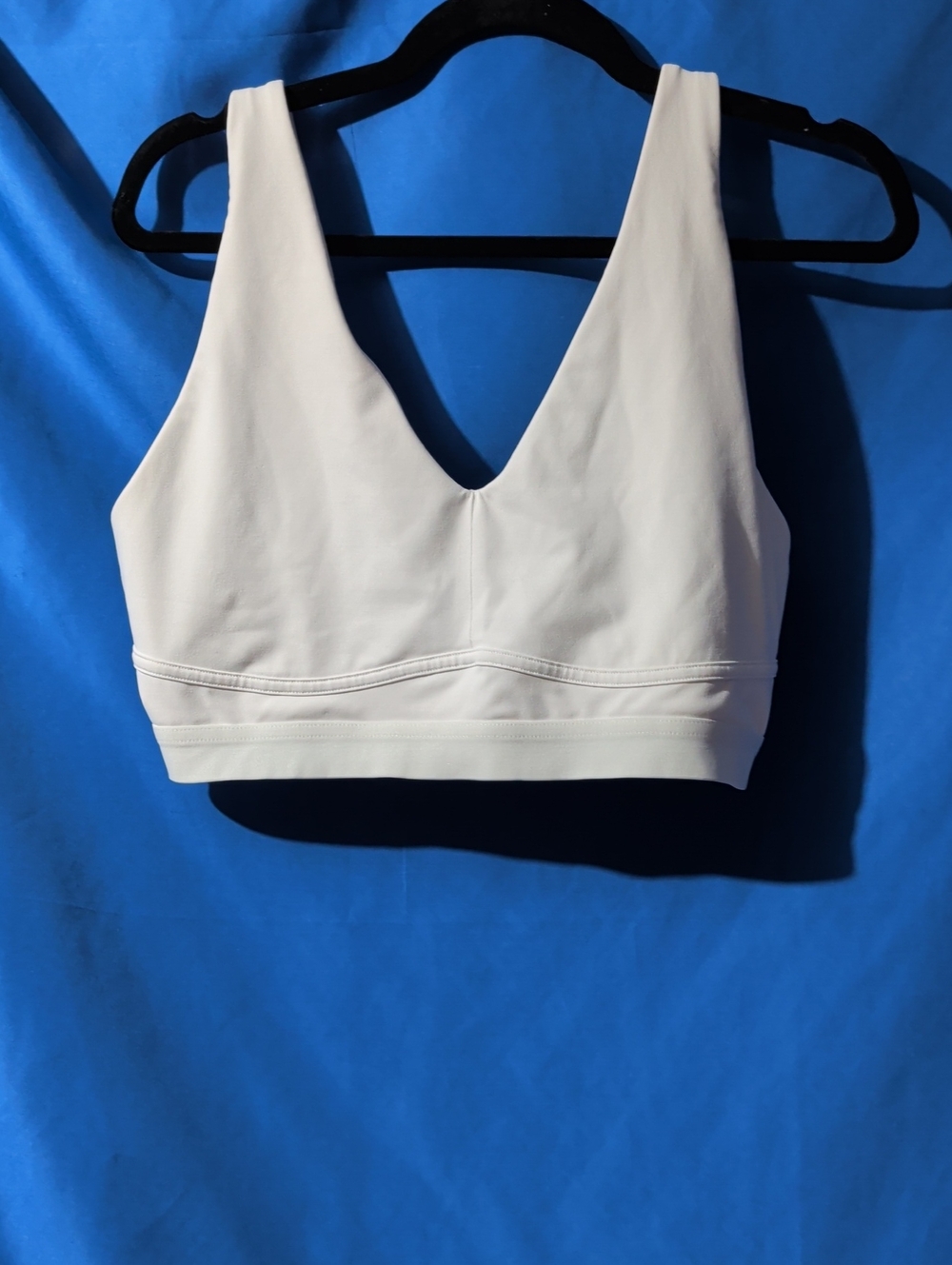 Fabletics White V-Neck Sports Bra